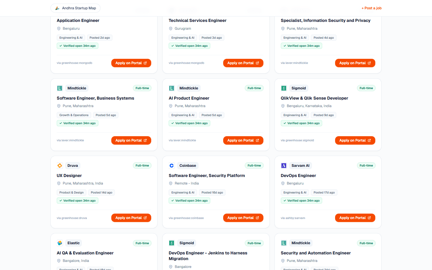 A list of open IT roles at startups
